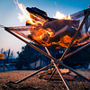 Camping Fire Pit Single Portable Multi-function Durable Oxford 304 stainless steel for 3 - 4 person Outdoor Camping / Hiking Traveling Picnic White
