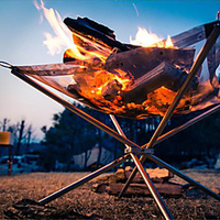 Camping Fire Pit Single Portable Multi-function Durable Oxford 304 stainless steel for 3 - 4 person Outdoor Camping / Hiking Traveling Picnic White