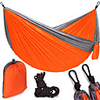 Camping Hammock Double Hammock Outdoor Portable Breathable Ultra Light (UL) Parachute Nylon with Carabiners and Tree Straps for 2 person Camping / Hiking Hunting Fishing Blue Green Orange 270140 cm
