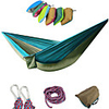 Camping Hammock Double Hammock Outdoor Portable Breathable Ultra Light (UL) Parachute Nylon with Carabiners and Tree Straps for 2 person Hunting Fishing Hiking Yellow-Brown Violet Blue / Green