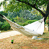 Camping Hammock Outdoor Fast Dry Decoration Adjustable Flexible Hemp Rope Pure Cotton with Carabiners and Tree Straps for 2 person White 200150 cm with Hardwood Spreader Bars