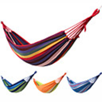 Camping Hammock Outdoor Portable Compact Durable Folding Canvas for 1 person Camping / Hiking Hunting Fishing Stripes Orange / Green Fuchsia Blue / White 20080 cm