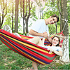 Camping Hammock with Hardwood Spreader Outdoor Portable Lightweight Breathable Canvas for 1 person Hiking Camping Stripes - Blue Orange Purple 200100 cm / Anti-Rollover / Foldable