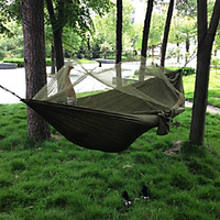 Camping Hammock with Mosquito Net Double Hammock Outdoor Portable Breathable Quick Dry Anti-Mosquito Ultra Light (UL) Parachute Nylon with Carabiners and Tree Straps for 2 person Hunting Fishing miniinthebox