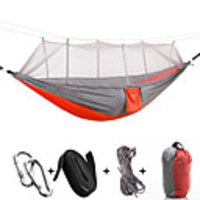 Camping Hammock with Mosquito Net Outdoor Breathable Anti-Mosquito Ultra Light (UL) Foldable Parachute Nylon with Carabiners and Tree Straps for 1 person Camping Camping / Hiking / Caving Outdoor