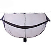 Camping Hammock with Mosquito Net Outdoor Fast Dry Decoration Adjustable Flexible Hemp Rope Nylon with Carabiners and Tree Straps for 2 person Black / White 340140 cm