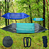 Camping Hammock with Pop Up Mosquito Net Double Hammock Outdoor Lightweight UV Resistant Breathability Parachute Nylon for 2 person Hiking Beach Camping Green Black Dark Blue