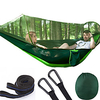 Camping Hammock with Pop Up Mosquito Net Double Hammock Outdoor Portable Breathable Anti-Mosquito Parachute Nylon with Carabiners and Tree Straps for 2 person 290140 cm Camping / Hiking Fishing Beach