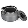 Camping Pot with Pan 1.1 L Single One-piece Suit Back Country Mountaineering Travel Hard Alumina Aluminium for 2 person Outdoor Fishing Hiking Camping BlackSliver