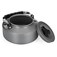 Camping Pot with Pan 1.1 L Single One-piece Suit Back Country Mountaineering Travel Hard Alumina Aluminium for 2 person Outdoor Fishing Hiking Camping BlackSliver