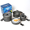 Camping Pot with Pan Cookware Sets Travel Hard Alumina for 5 - 7 person Outdoor Hiking Camping Black