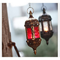 Candle Holder European Style Wrought Iron Hanging Candle Holder Ornaments Glass Wedding Home Moroccan