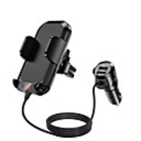 Car Air Vent FM modulator Bluetooth 5.0 Handsfre Lossless MP3 Player Support TF U Disk QC3.0 Quick Charger w/ Phone Holder Clip or iPhone 11/11 Pro/11 Pro Max/SE Samsung Galaxy S10/S10