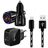 Car Charger / Fast Charger / Portable Charger USB Charger EU Plug with Cable / Multi-Output / QC 3.0 2 USB Ports 3 A 100~240 V for Universal