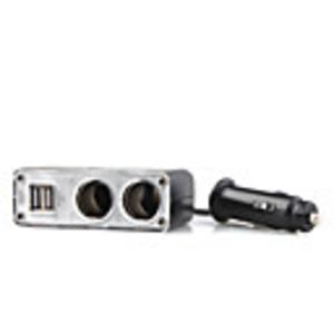 Car Charger Hub (Dual USB,  Dual Cigarette)