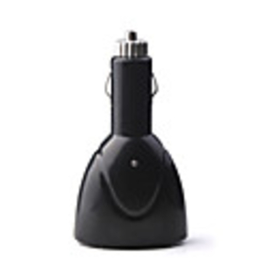 Car Cigarette Lighter Dual USB Ports Charger 12V Outlet (Black)