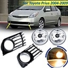 Car Front Bumper Fog Lights Lamps with Covers Pair For Toyota Prius 2004-2009