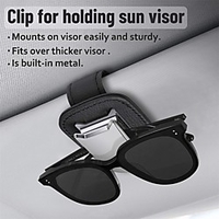 Car Glasses Holder Universal Car Visor Sunglasses Clip Leather Eyeglasses and Ticket Card Holder Clip 2 PCS miniinthebox