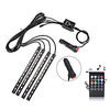 Car Lights LED Light Strips Flexible Tiktok Lights 48 LED 10mm Multicolor Car Interior Light Underline Light Waterproof Kit With Sound Active Function And Wireless Remote Control Car Charger