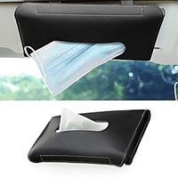 Car Mask Holder Sun Visor Napkin Holder Hanging Paper Towel Case PU Leather Tissue Box Car Visor Tissue Paper Storage Cases for Universal Auto 1PCS miniinthebox