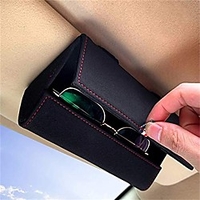 Car Sunglass Holder Car Visor Sunglasses Case with Hidden Magnetic Closure Universal Automotive Eyeglasses Organizer Protective Box Car Accessories for Car SUV RV or Truck 1PCS miniinthebox