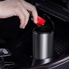 Car Trash Bin Can Mini Auto Dust Organizer Car Interior Rubbish Bag Garbage Container Storage Box Bucket Auto Accessories Black Dark Grey