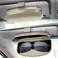 Car Visor Sunglasses Case Universal Automotive ABS Eyeglasses Holder Protective Box Clip Eyewear Hard Shell Storage Organizer with Magnetic Closure and Double Card Clamp 1PCS miniinthebox