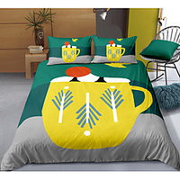 Cartoon 3-Piece Duvet Cover Set Hotel Bedding Sets Comforter Cover with Soft Lightweight Microfiber For Holiday Decoration(Include 1 Duvet Cover and 1or 2 Pillowcases)