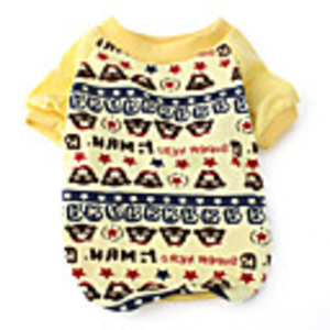 Cartoon Bear Style T-shirt for Dogs (XS-XL,  Yellow)