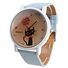 Cartoon Cat Girl Women Watch Azure Watchband A139