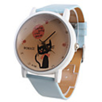 Cartoon Cat Girl Women Watch Azure Watchband A139
