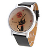 Cartoon Cat Girl Women Watch Black Watchband A139