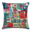 Cartoon City Landscape Pillowcase Digital Printing Metropolitan Cushion Cover Linen miniinthebox