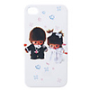 Cartoon Image Protective Case for iPhone 4 - Wedding Monkey
