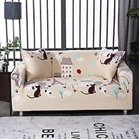 Cartoon Pet Cat Print Dustproof All-powerful Slipcovers Stretch Sofa Cover Super Soft Fabric Couch Cover With One Free Boster Case(Chair/Love Seat/3 Seats/4 Seats) miniinthebox