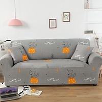 Cartoon Print 1-Piece Sofa Cover Couch Cover Furniture Protector Soft Stretch Slipcover Spandex Jacquard Fabric Super Fit for 1~4 Cushion Couch and L Shape Sofa, Easy to Install(1 Free Cushion Cover