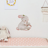 Cartoon Rabbit Pattern Children Imitation Decoration Self-adhesive Wall Sticker Pvc Waterproof Removable Sticker