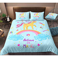 Cartoon Unicorn 3-Piece Duvet Cover Set Hotel Bedding Sets Comforter Cover with Soft Lightweight Microfiber,  Include 1 Duvet Cover,  2 Pillowcases for Double/Queen/King(1 Pillowcase for Twin/Single) miniinthebox