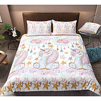 Cartoon Unicorn 3-Piece Duvet Cover Set Hotel Bedding Sets Comforter Cover with Soft Lightweight Microfiber,  Include 1 Duvet Cover,  2 Pillowcases for Double/Queen/King(1 Pillowcase for Twin/Single) miniinthebox