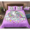 Cartoon Unicorn 3-Piece Duvet Cover Set Hotel Bedding Sets Comforter Cover with Soft Lightweight Microfiber,  Include 1 Duvet Cover,  2 Pillowcases for Double/Queen/King(1 Pillowcase for Twin/Single) miniinthebox
