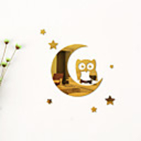 Cartoons Owl / Star Moon Shapes Wall Stickers Mirror Wall Stickers Decorative Wall Stickers,  Acrylic Home Decoration Wall Decal Wall Decoration 1pc