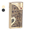 Carving Pattern Windproof Gas Lighter with LED (Assorted Colors)