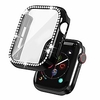 case compatible for apple watch screen protector 40mm,  full protective case with hd screen protector bling diamonds shiny rhinestone cover for iwatch se/series 6/5/4(black)