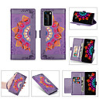Case For Huawe P40 Pro Card Holder Shockproof Magnetic Full Body Cases Flower PU Leather For P30 Lite / P20 Pro / Mate 30 Lite / Mate 20 Pro / Mate 10 Pro / Y6 Y7 2019 / P Smart Plus 2019 / Honor30S