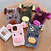 Case For iPhone 11 Shockproof BackCartoon Colored / Plush TPU / Cotton Fabric For iPhone 11 Pro Max/X/XS/XR/XS Max/6 6S 7 8 Plus/SE 2020