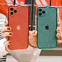 Case For iPhone 11 Pro Max/11 Pro/11/XS Max/XR/XS/X/7 8P/78/6P/6 Shockproof / Rhinestone / Glitter Shine Back Cover Solid Colored / Glitter Shine Metal