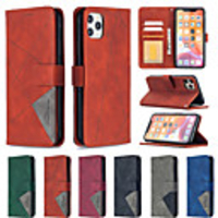 Case For iPhone 12 Card Holder / Shockproof / Magnetic Full Body Cases Lines / Waves / Solid Colored PU Leather For iPhone 12 Pro Max