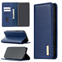 Case For iPhone 12 Card Holder / Shockproof / Magnetic Full Body Cases Solid Colored Genuine Leather For iPhone12 Pro Max/X/XS/XR/XS Max/6 6S 7 8 Plus/6 6S 7 8/SE 2020