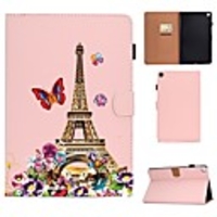 Case For Samsung Galaxy Tab A7 2020 T500 T505 Card Holder with Stand Flip Full Body Cases Eiffel Tower PU Leather Tab A 10.1 T510 S5E 10.5 T720 T725 S7 T870 T875 S6lite P610 P615 T580 T560