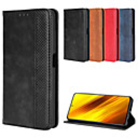 Case For Xiaomi Poco X3 NFC Card Holder / Shockproof / Flip Full Body Cases Solid Colored PU Leather